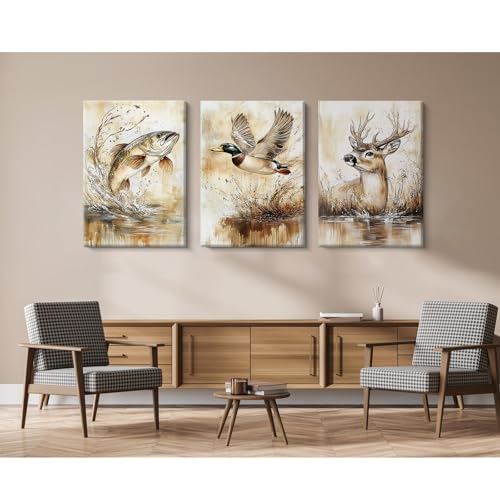 Hunting Nursery Wall Art Decor Wildlife Boys Room Pictures Fishing Poster by Pouydmi - Used condition - Image 6