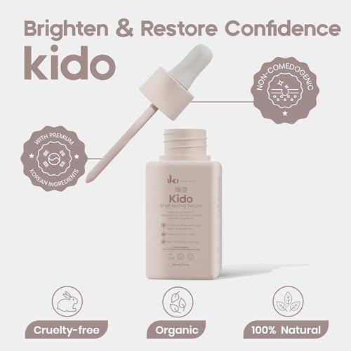 IKI Skincare IKI Kido Brightening Serum - Reduces Dark Spots, Evens Skin Tone, Hydrates Deeply, Non-Irritating Formula, Kojic Acid, Alpha Arbutin, Retinol Serum for Face, Centella Asiatica, & Vitamin E