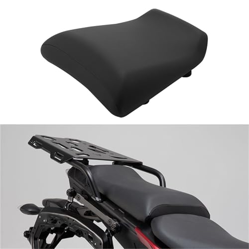 Asiento trasero de moto con acabado premium negro 2