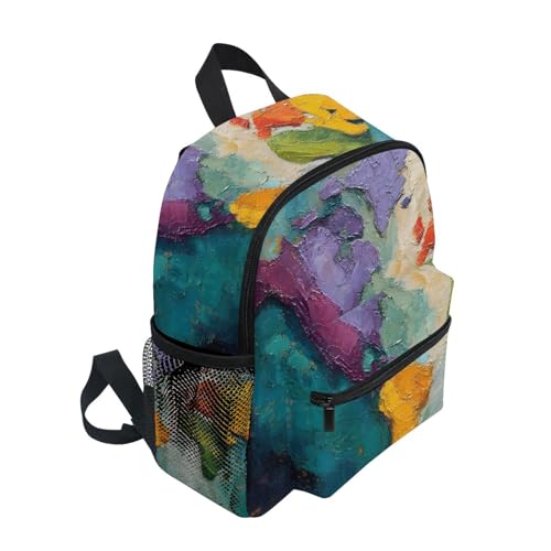 AIXIWAWA Kids Small Backpack Colored Map Print with Whistle Buckle, Toddler Backpack for Kindergarten Nursery Preschool Boys Girls 3 Years Above-M2