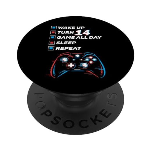 Regalo de cumpleaños número 14 para niños y adolescentes de 14 años de edad Gamer Girl PopSockets PopGrip Intercambiable