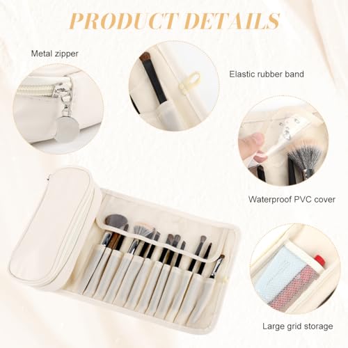 Image of MAYCREATE Makeup Brush Pouch Organiser Waterproof Roll-Up 12 Sleeves
