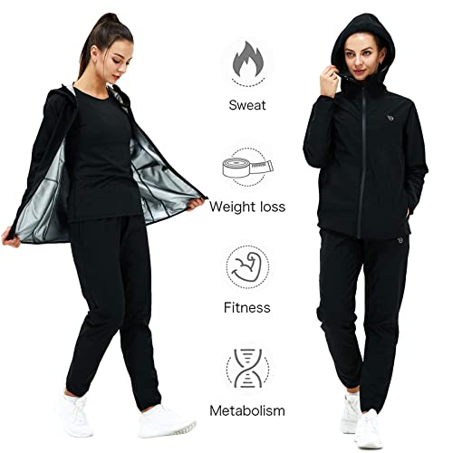 365 Days Sauna Suit For Women Weight Loss Sweat Suit Slim Fitness Workout Clothes Shaper Zipper Shirt Hooded And Pockets #TOP2