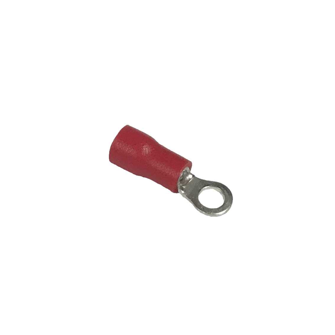 Ring Terminals, PVC Insulated, 16-22 AWG Gauge Wire, 6 Stud Size, Red, 100 Pcs
