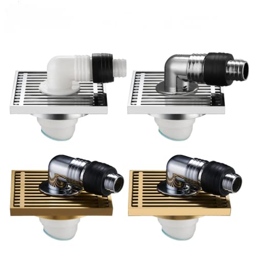 Drain de sol de douche carré double usage en bronze pour évacuation de salle de bain