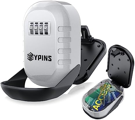 EYPINS Key Lock Box for Outside,Key Safe Wall Mounted,Extra Large Space Capacity,Waterproof Key Box with 4 Digit Combination,House Keys Access Cards Car Keys Spare Keys Safe