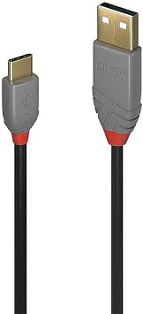 LINDY 0.5m USB 2.0 Type C to A Cable, Anthra Line
