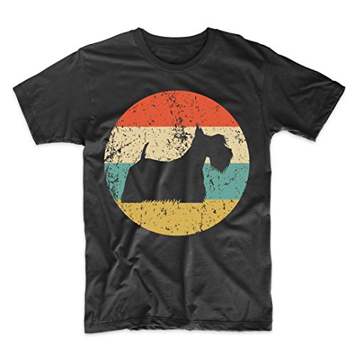 Scottish Terrier Shirt - Vintage Retro Scottie Dog T-Shirt, XL Black