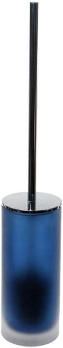 Gedy Tiglio Frosted Glass Toilet Brush Holder with Chrome Handle, Orange