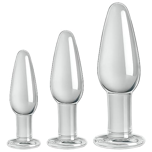 Glas Kristall Anal Butt Plug 3 Stücke Konische Buttplug Set G-Punkt Masturbation Stimulator Analplug Set Sex Spielzeug für Anfanger für Frauen Männer Paare