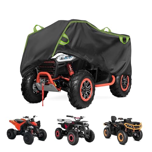 Bâche de protection pour quad - 256 x 110 x 120 cm - 210D Oxford XXXL - Imperméable - Coupe-vent et bandes réfléchissantes - Protection contre les UV, la...