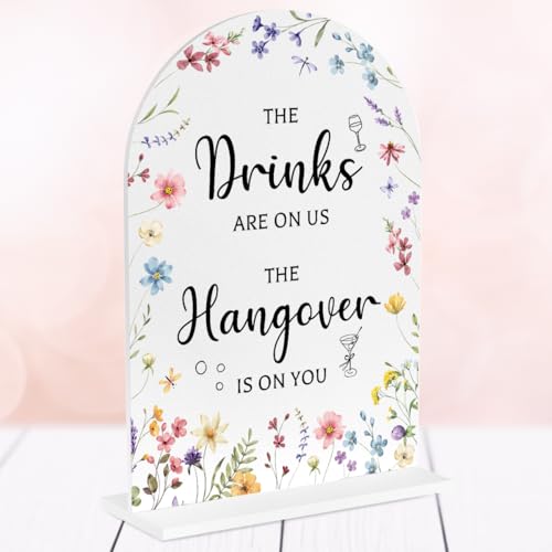 Wedding Sign Decor, The Drinks Are On Us Sign, 5x7