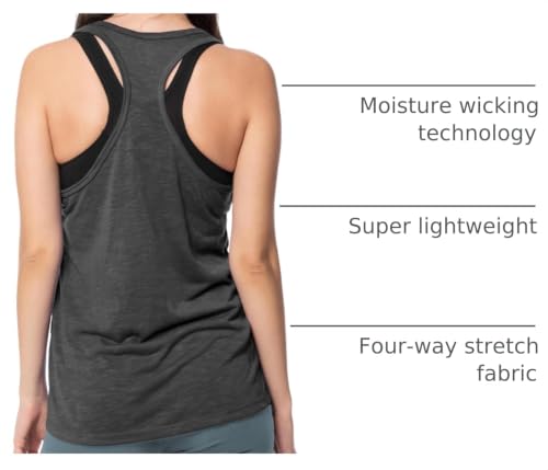 Image of Sexy Basics Women's Everyday Flowy Burnout Slub Racer Back Tanks | Active Workout Tops | Multi Packs & Colors