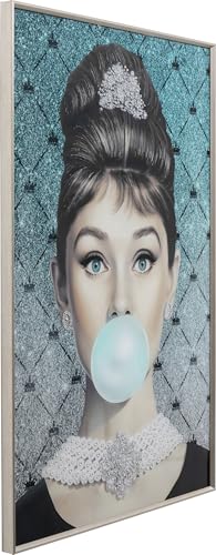 Kare Design Leinwandbild Muse Bubble Diva, Mehrfarbig, Wandbild, Wandkunst, teilweise Handarbeit, mit Rahmen, 50x40 cm