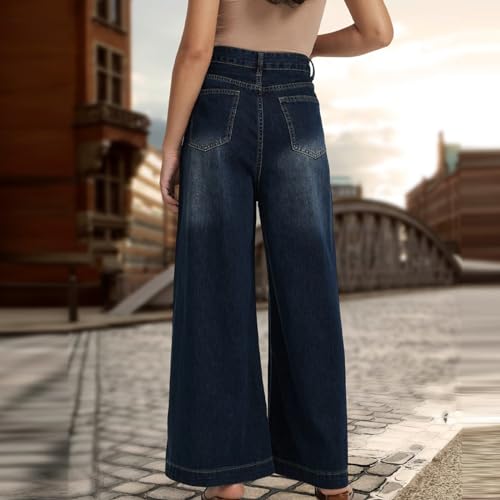 Women Jeans High Waisted Trendy Stretch Boyfriend Baggy Jeans Straight Wide Leg Casual Denim Pants Teen Girls Trousers3