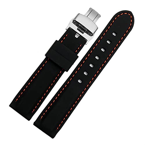 Bracelet de montre en silicone PURYN 22mm noir pour Huawei GT2