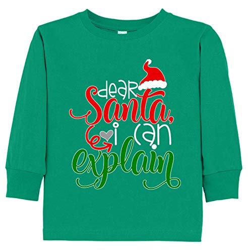 HARD EDGE DESIGN Toddler's Dear Santa I can Explain Long Sleeve T-Shirt