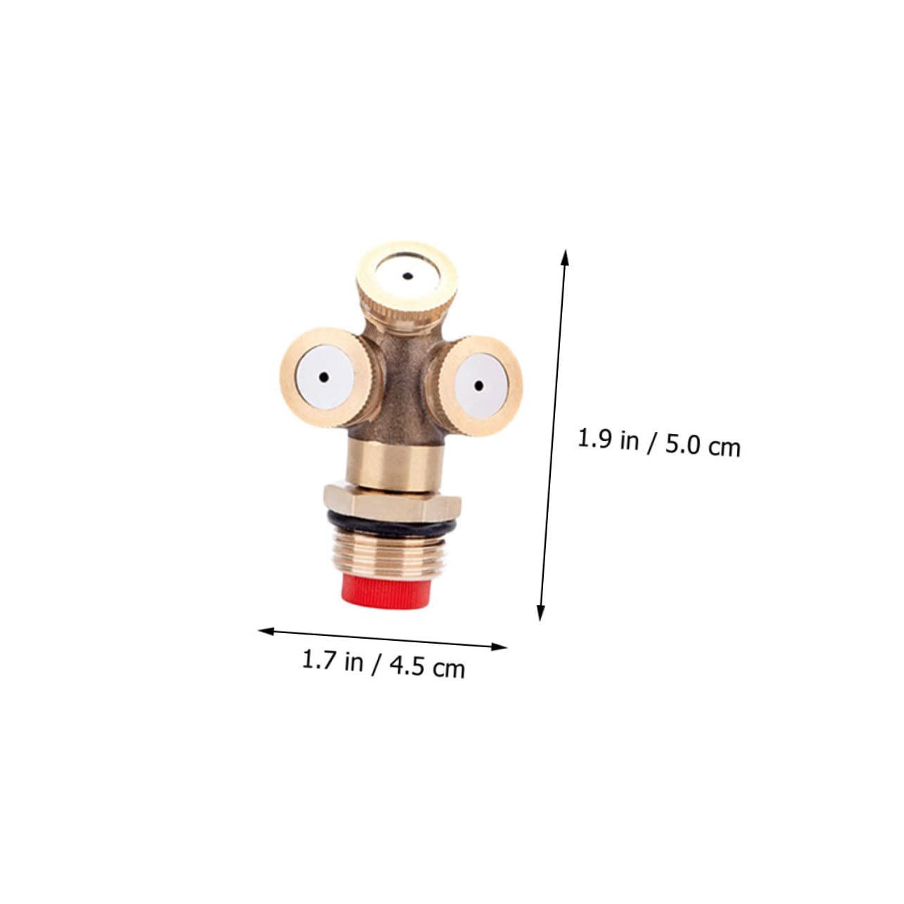 POPETPOP Brass Misting Nozzle Set 5pcs Hose Sprayer Nozzles for Gardening 3-hole Design Easy to Install