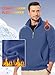 JMIERR Men's Fashion Sweatshirts Quarter Zip Pullover Fleece Polo Hoodies Long Sleeve Sweatshirt with Pockets, L, Blue