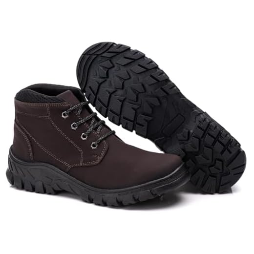 Bota Adventure Estilo Caterpillar – Coturno Masculino Casual em Couro, Tipo Tênis/Sapato/Sapatênis com Estilo, Segurança e Durabilidade para Trilhas e Trabalho (Marrom, BR, Adulto, Numérico, 42)