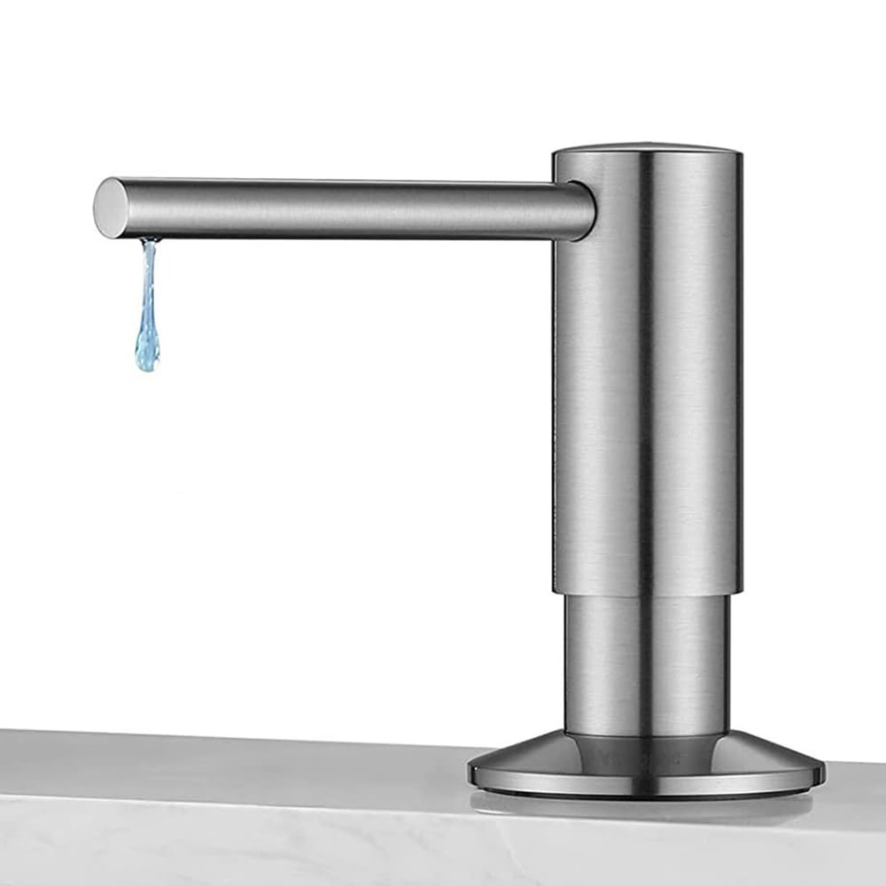 Dispensador de jabón para fregadero, bomba de detergente de cocina para encimera o cubierta, botella de jabón líquido con diseño de tapa abatible fácil, ideal para fregaderos de cocina y lavavajillas