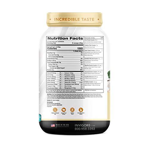 Invigor8 Superfood Shake (Himalayan Salted Caramel) - Gluten-Free And Non Gmo Meal Replacement Grass-Fed Whey Protein Shake With Probiotics And Omega 3 (645G) #TOP5