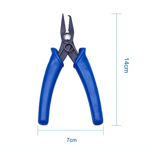 Pandahall 1Set Split Ring Opener Jump Rings Tweezers Jewelry Pliers Polishing Craft Making Tool Black Blue #TOP3