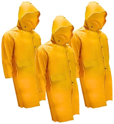 Image of MAGID RainMaster Heavyweight PVC Raincoat, Size Large, Yellow, R2014 (Pack of 3 Jackets)