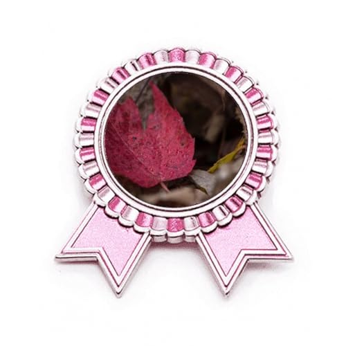 Broche érable rouge Simpol métal rose taille M bijou veste femme
