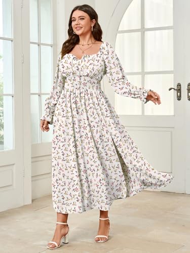 Image of SHESTARR Women's Plus Size Dress Long Sleeve Milkmaid Dress
