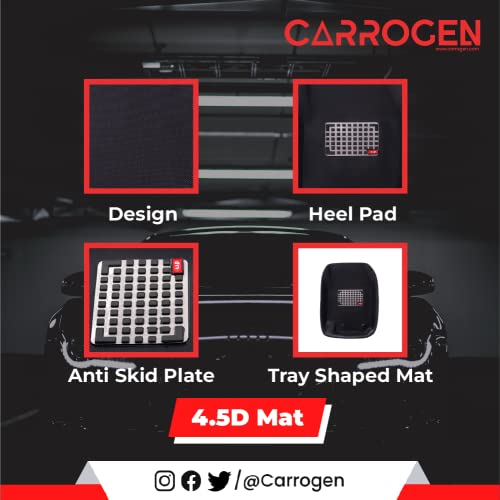 Image of Car Floor Bucket 4.5D Mats Compatible with XUV 3X0,Waterproof, Anti-Skid /Non-Slip, with Heal Pad,Complete Set (Black)