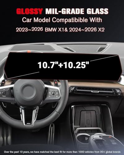 Verre trempé BMW X1 protège écran tactile 10,7 pouces contre chocs et traces résistant lisse
