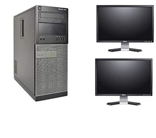 Dell 7010 Tower i5 3470 16GB 2TB DVD Win 10 Pro Bundle Dual 22" LCD (Renewed)