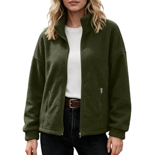 Womens Fleece Jacket Thermal Fleece Full Zip Coat with Zipper Pockets - image 8