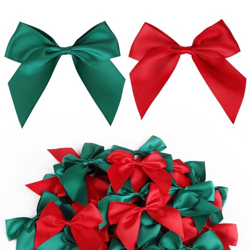 30 Stück Weihnachten Schleifen Zierschleifen Weihnachtsbaum Bögen...