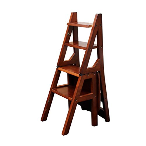 Silla de escalera plegable de madera maciza con 4 capas para cocina casera 2