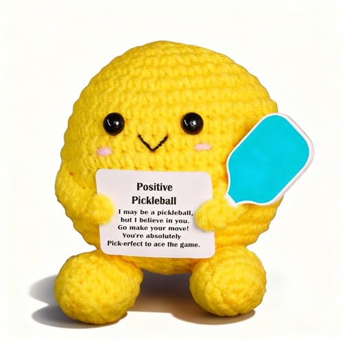 Pickleball Gifts, Crochet Positive Support Pickle Ball– Handmade Emotional Cheer