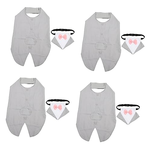 POPETPOP 4 Conjuntos De Terno Para Cachorro Blusa Regata Camisa Social Terno Camisa Roupa Para Cacho