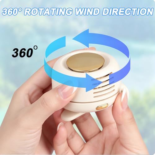 Ventilador de clip portátil giratorio de 360 grados con conexión USB para colgar en el cuello 4