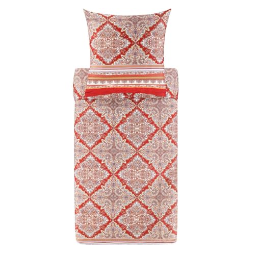 Bassetti MARECHIARO Bettwäsche + 1 Kissenhülle aus 100% Baumwollsatin in der Farbe Rot R1, Maße: 135x200 + 1 K 80x80 cm - 9329909