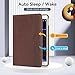 OKP Case for iPad 9th Generation 2021 / 8th Generation 2020/ 7th Gen 2019 10.2 inch Case with Multi-Angle Viewing PU Leather Flio Stand Cover with Pencil Holder & Pocket, Auto Sleep/Wake, Darkbrown