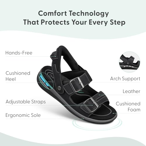 Orthofeet Women's Orthopedic Minerva Hands-Free Sandals with Adjustable Straps2