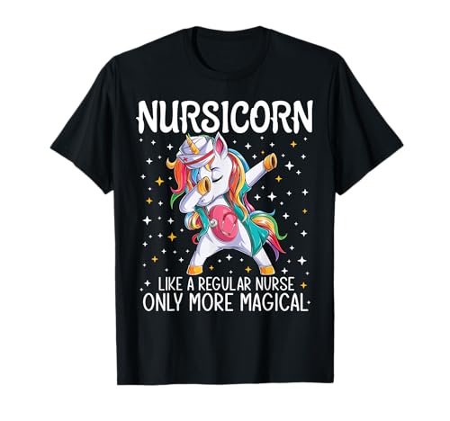 Dabbing Unicorn Nursicorn Funny Nurse Gift Women Men CNA RN T-Shirt