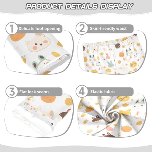 KLL Cute Animals Seamless Pattern Toddler Baby Girl Cotton Pants Stretch Full Length Athleisure Pants Gym3