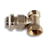 Bricoloco Detentor radiador para la regulación individual de cada estancia, ajustando el flujo de agua caliente en el sistema de calefacción. (3/8', 1)