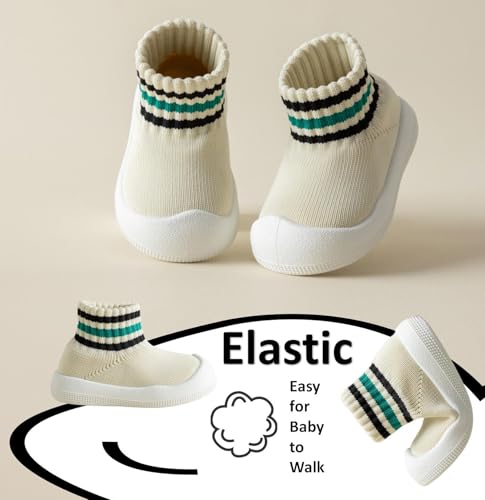 Image of Baby Sock Shoes Toddler Walking Slippers with Soft Rubber Sole