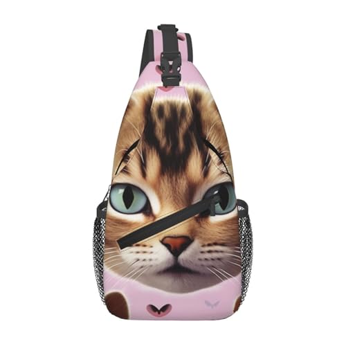 Bolso cruzado para hombre con diseño de gato miniatura 1