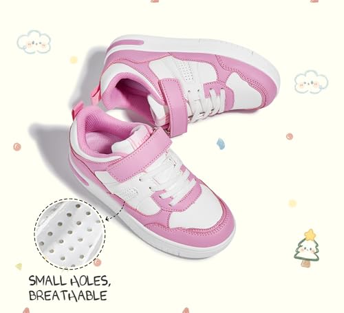 LUCKY STEP Kid's Sneakers School Running Loafers Low Top Walking Tennis Casual Shoes Strap Athletic Fashion Sneakers for Children/Boys/Girls2