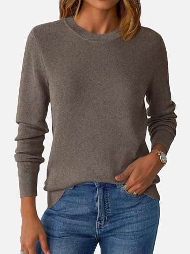 Women's Wool Blend Sweater Crew Neck Lightweight Pullover Long Sleeve Fall Tops Business Casual Outfits 2025 Fashion2