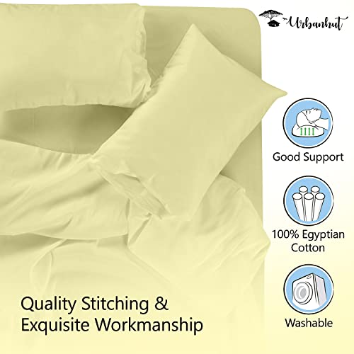URBANHUT 100% Cotton Pillowcases, 800 Thread Count Queen Size, Ultra Soft Pillow Cases, 20X30 Inches Set of 2, Long Lasting, Hotel Quality Premium Cooling Pillow Cases, Sand